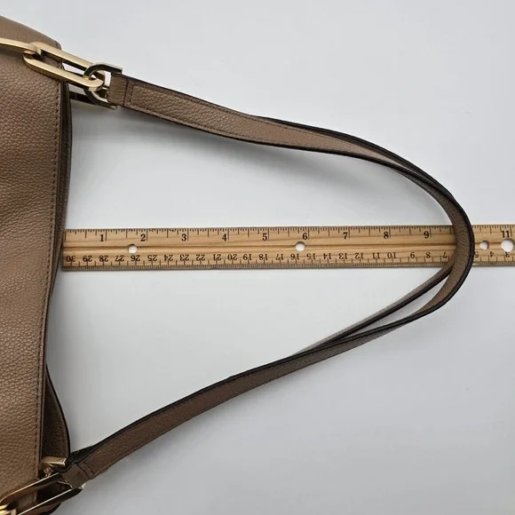 Michael Kors Raven Tan Pebble Leather Tote Shoulder Bag Hobo Style Hybrid Casual - Picture 14 of 16